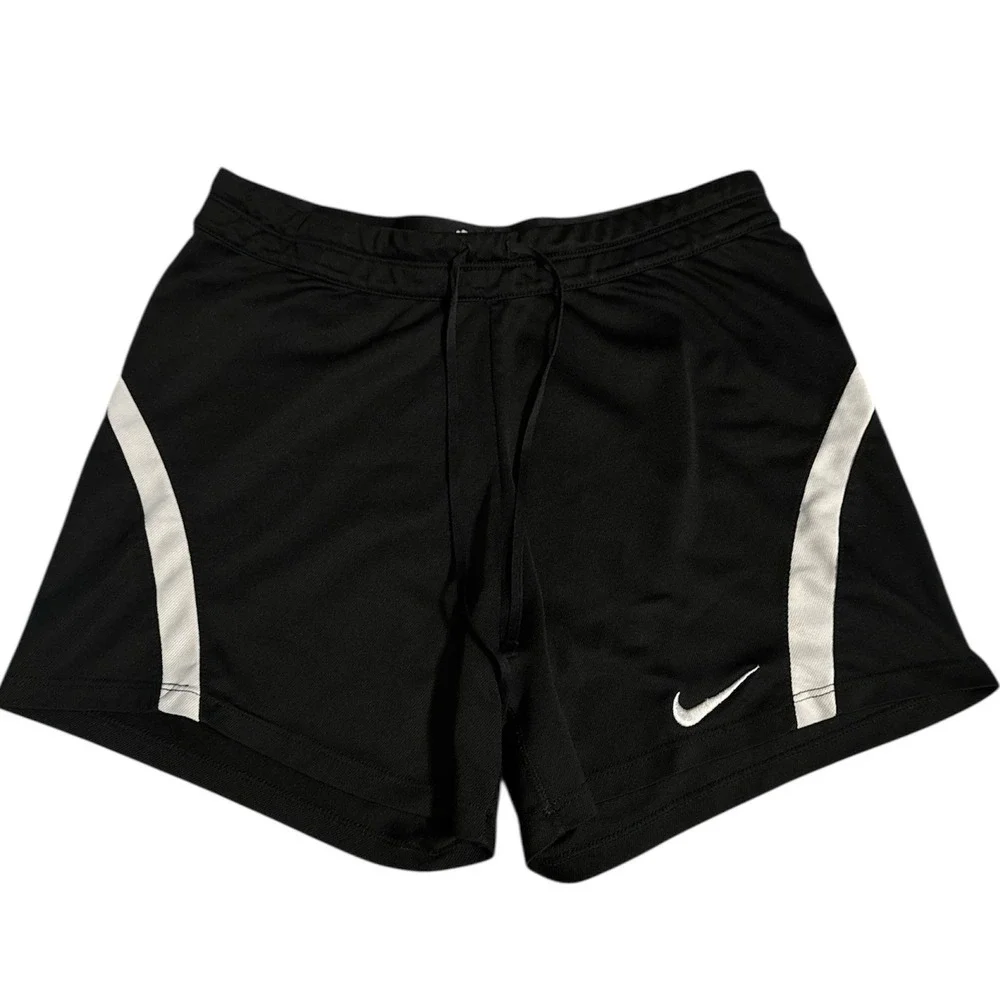 Nike Dri-FIT Kids Shorts Black White Athletic Soccer Running‎ Gym Size Large L